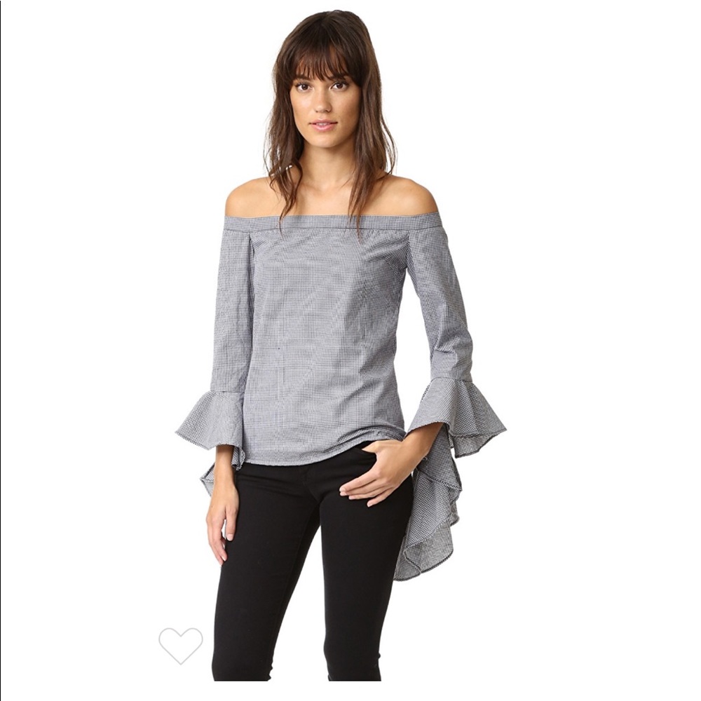 Reformation MLM Label Ruffle Gingham Shirt XS